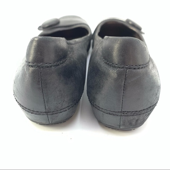 Ecco Black Leather Flats Size 37 - Picture 4 of 6
